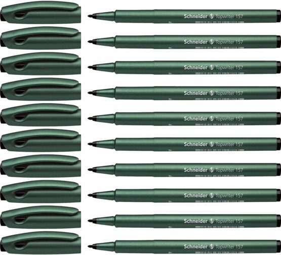 Schneider Topwriter 157 Felt-Tip Pen 0.8 mm Black Pack of 10