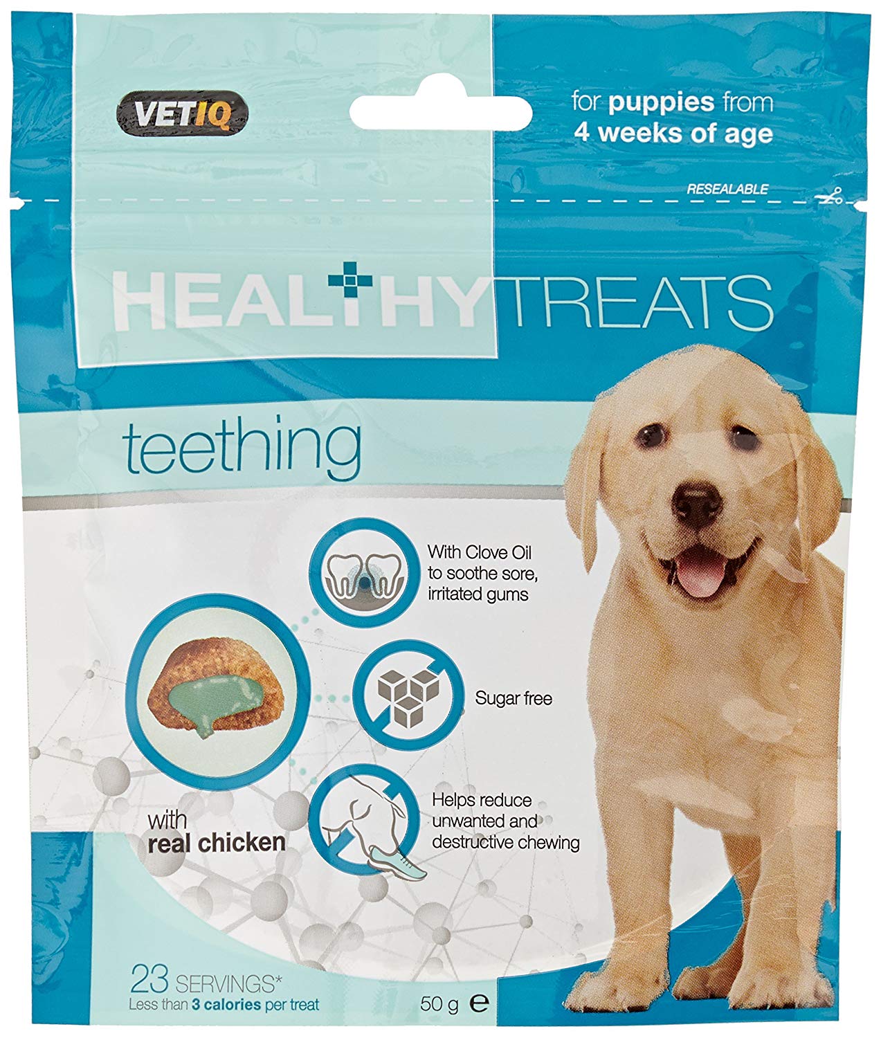 VETIQ Healthy Treats Denti-Care Teething For Puppies 4+ Weeks, Tasty Treats to Help Soothe Irritated Gums & Freshen Breath
