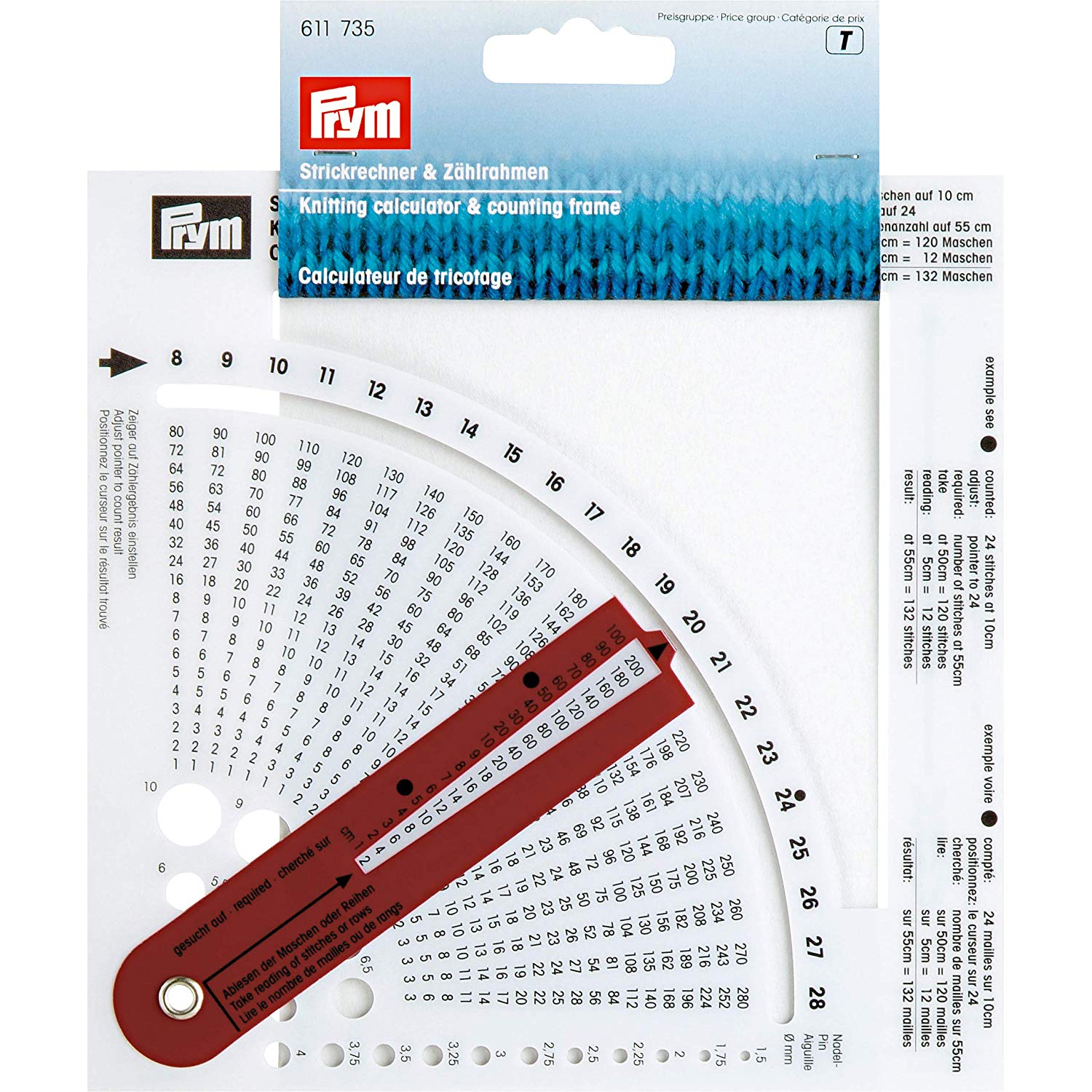 Prym PRYM_611735-1 Knitting Calculator, White, 1 - Pack - Image 3