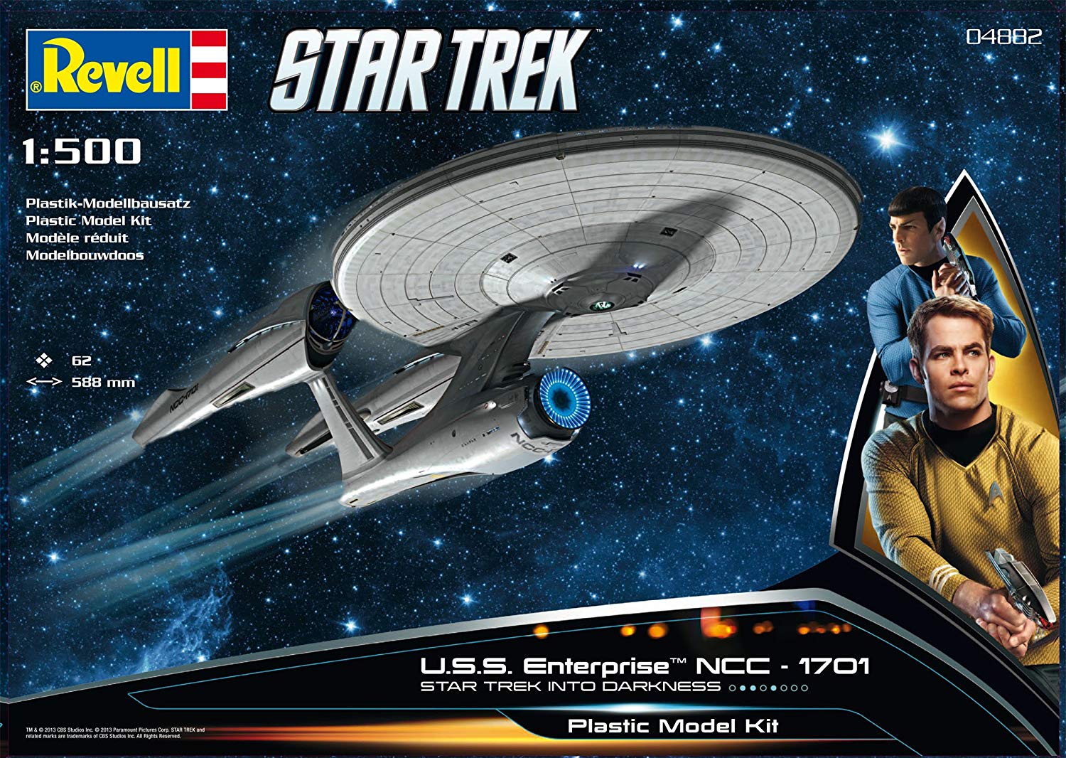 Revell 04882 U.S.S. Enterprise NCC-1701 INTO DARKNESS 1:500 Scale Unbuilt/Unpainted Plastic Model Kit, Multi-color - Image 2