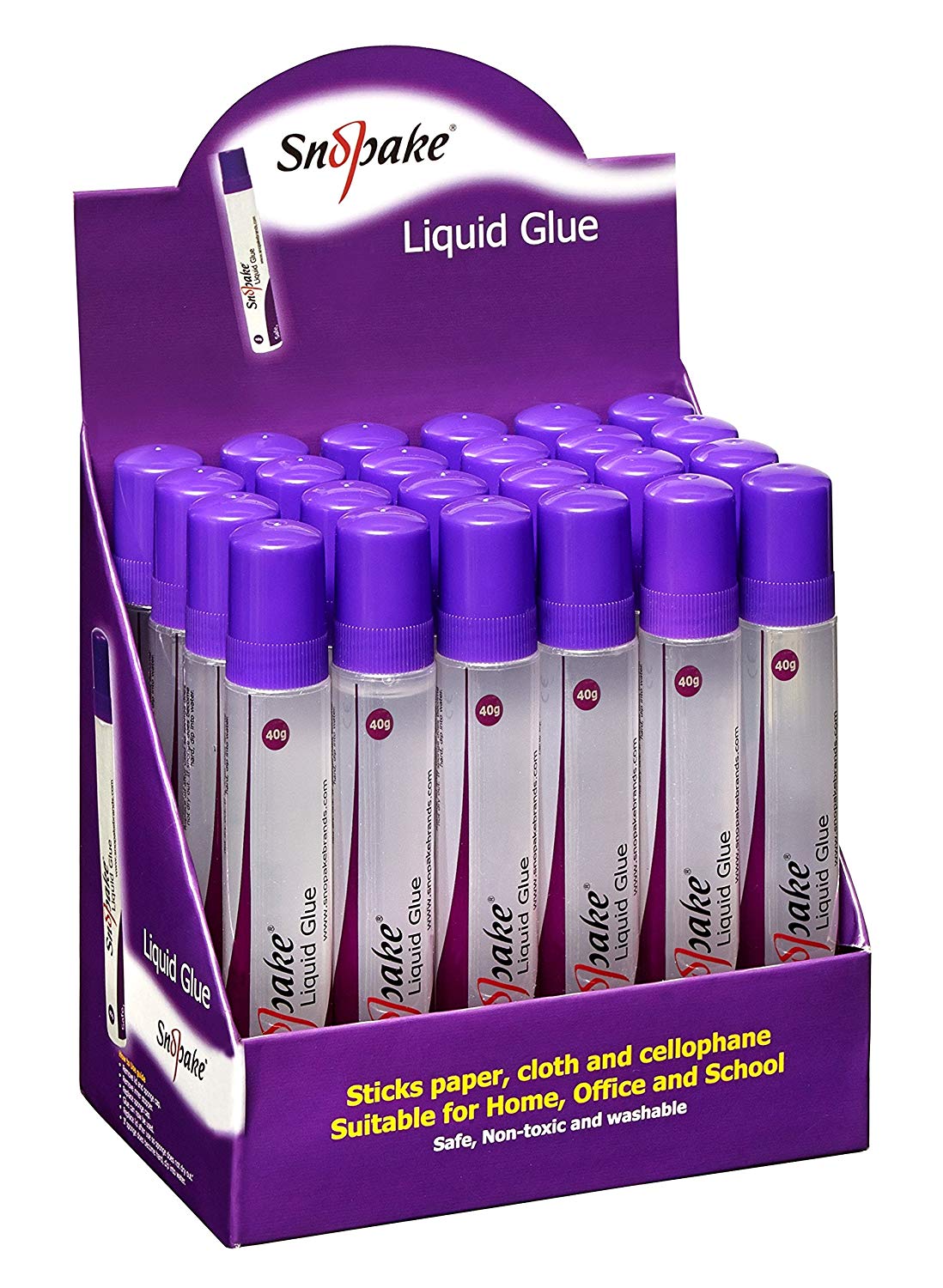 Snopake Liquid Glue Pen 40 g with Sponge Tip Applicator [Pack of 24 ...