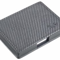 Läufer 34058 Ambiente Concerto Genuine Leather Memo Box with Lid, 16.5 x 12 cm Black/Gold