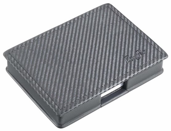 Läufer 34058 Ambiente Concerto Genuine Leather Memo Box with Lid, 16.5 x 12 cm Black/Gold