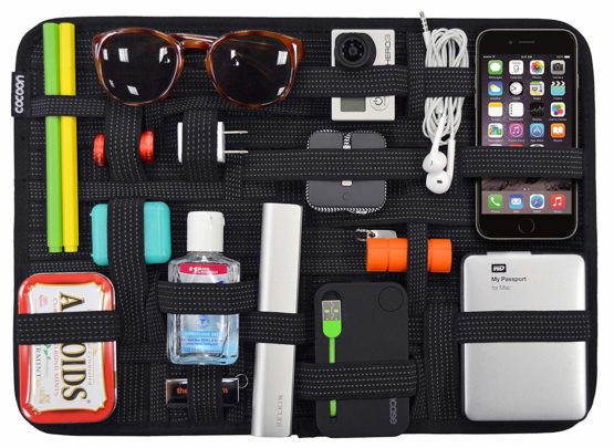 Cocoon GRID-IT XL - Big Organizer, Case with Elastic Straps, Travel Accessories, Wall Organizing System with Ring, 38.1x1x27.9cm - Black