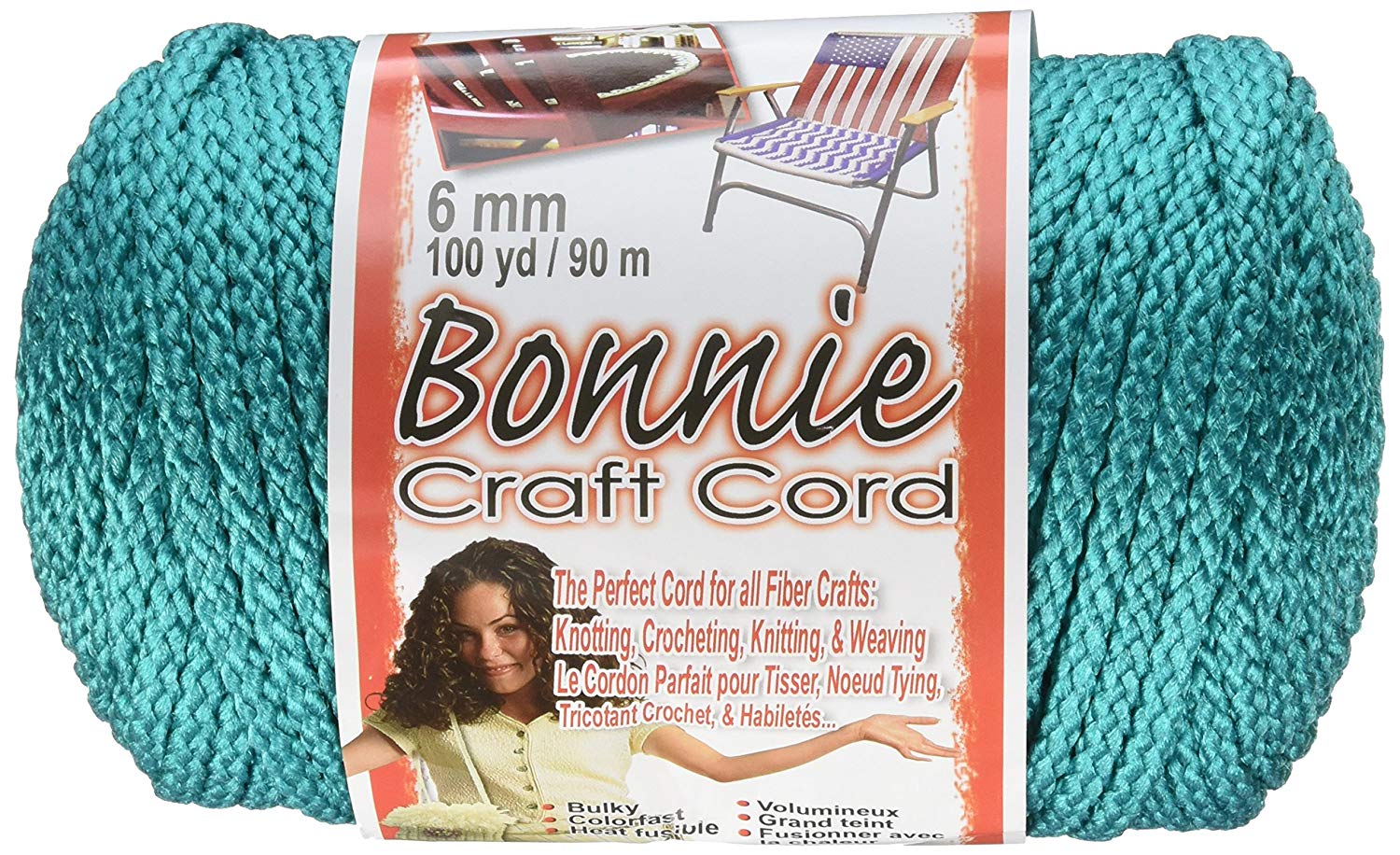 Pepperell polyolefin fiber Bonnie Macrame Craft Cord 6 mmx 100 yard-Turquoise, Pack Of 1
