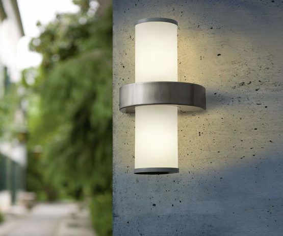 Eglo Beverly 86541 Outside Wall Light/Stainless Steel and Satined Glass / 2 Bulbs 2x E27 Max 60 W / 20 x 35 cm/Projection 13.5 cm / IP44 - Image 3