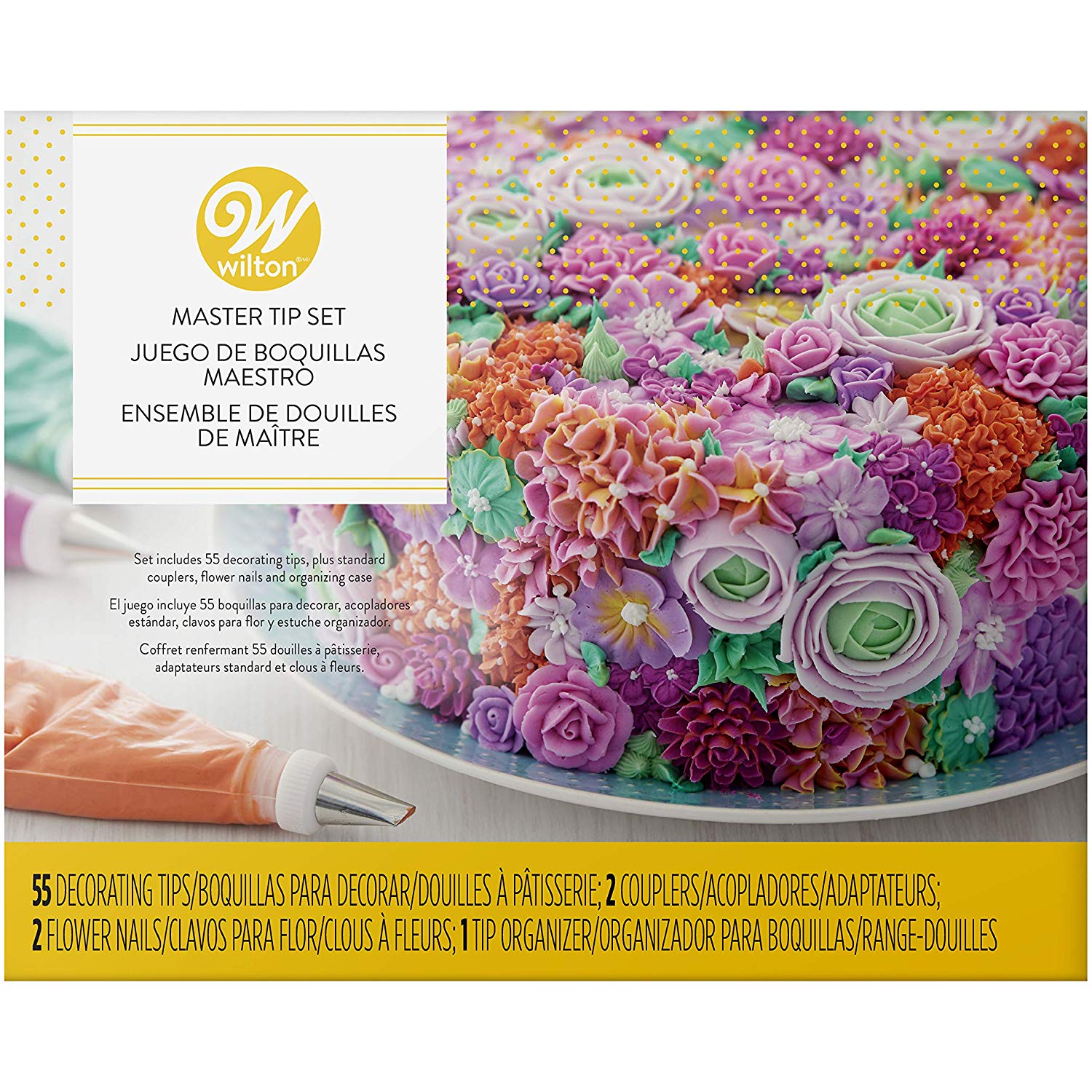 Wilton 2104-0240 Master Cake Decorating Piping Tips Set, 55 Pieces, Silver, 5x21,5x20 cm - Image 4