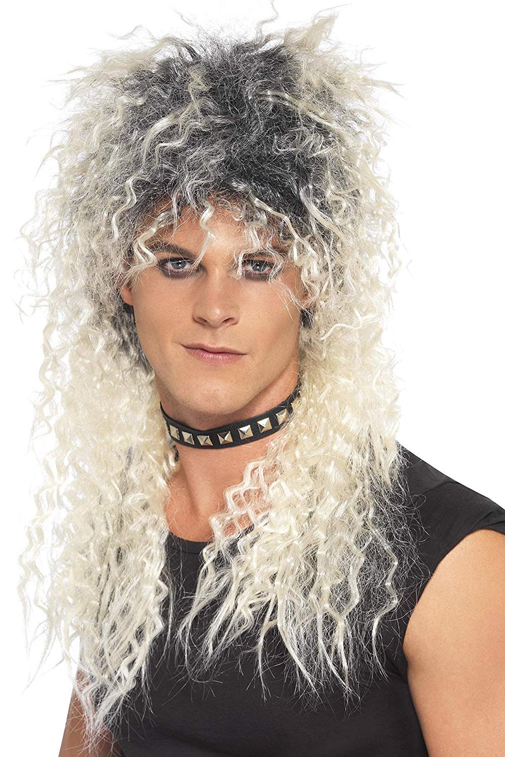 Smiffys Hard Rocker Wig, Blonde Long Tousled, 1980's Fancy Dress, Adult Dress Up Wigs