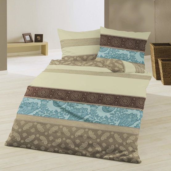 Bierbaum 4972_02 Soft Flannelette Bed Linen, Cafe, Beaver, multicoloured, 135 cm x 200 cm - Image 2