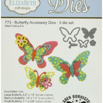 Elizabeth Craft Designs Pop It Up Metal Dies by Karen Burniston, Butterfly Accessory, Grey, Various