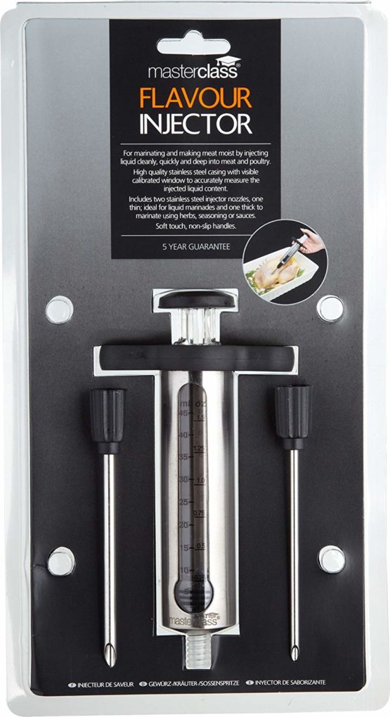 KitchenCraft MCINJSS Masterclass Meat Injector for Adding Flavour Marinades, Herbs, Seasoning and Sauces, Stainless Steel, Silver/Black - Image 2