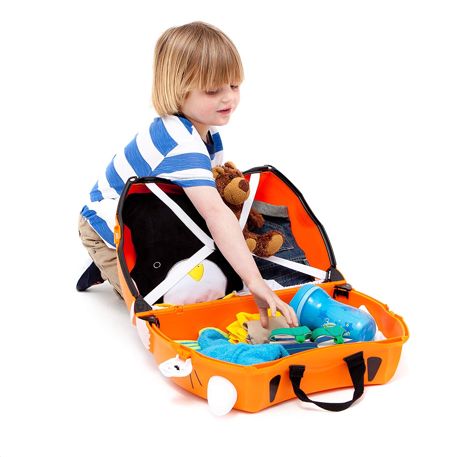 Trunki Children’s Ride-On Suitcase and Kid's Hand Luggage, Tipu Tiger (Orange), 18.5 x 8.2 x 12.6 inches - Image 3