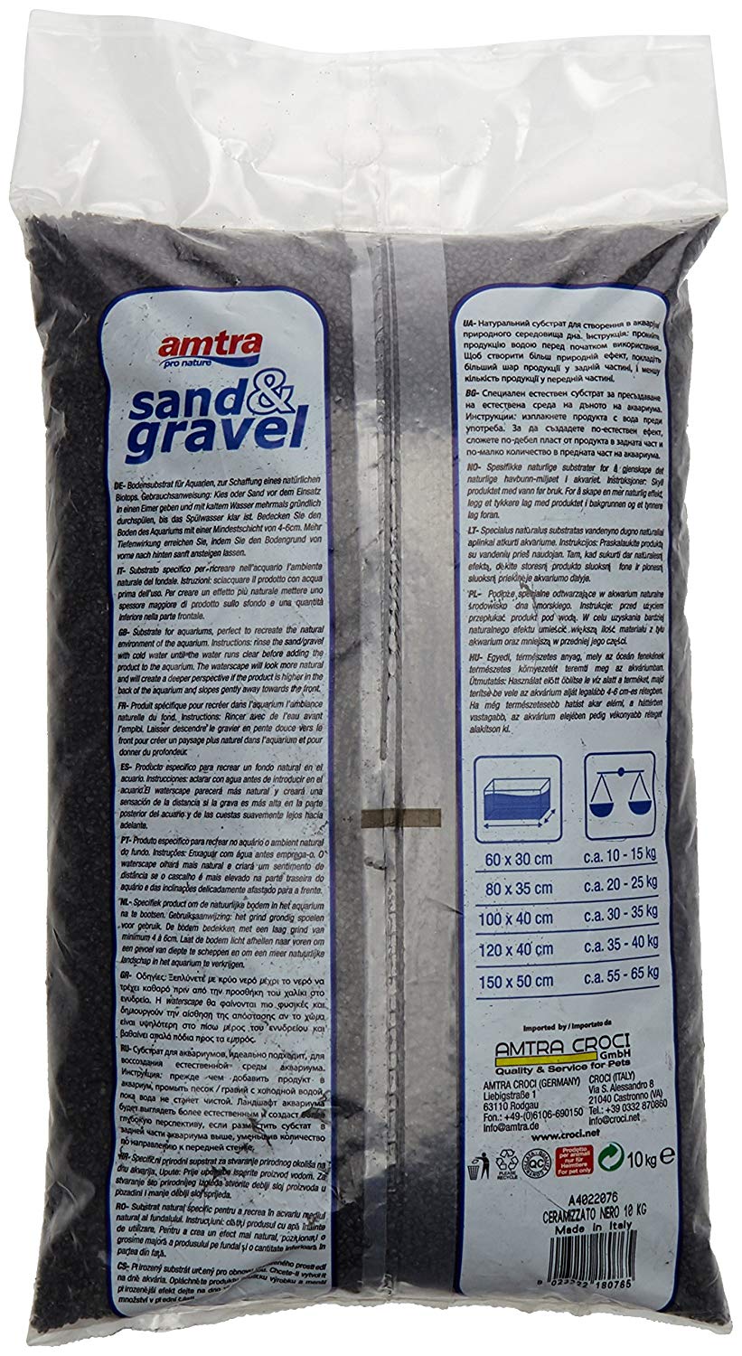 Croci Amtra Black Ceramized Quartz - Fine Quartz Aquarium Sand for Freshwater or Saltwater 2-3mm Grit 10kg Quantity - Image 2