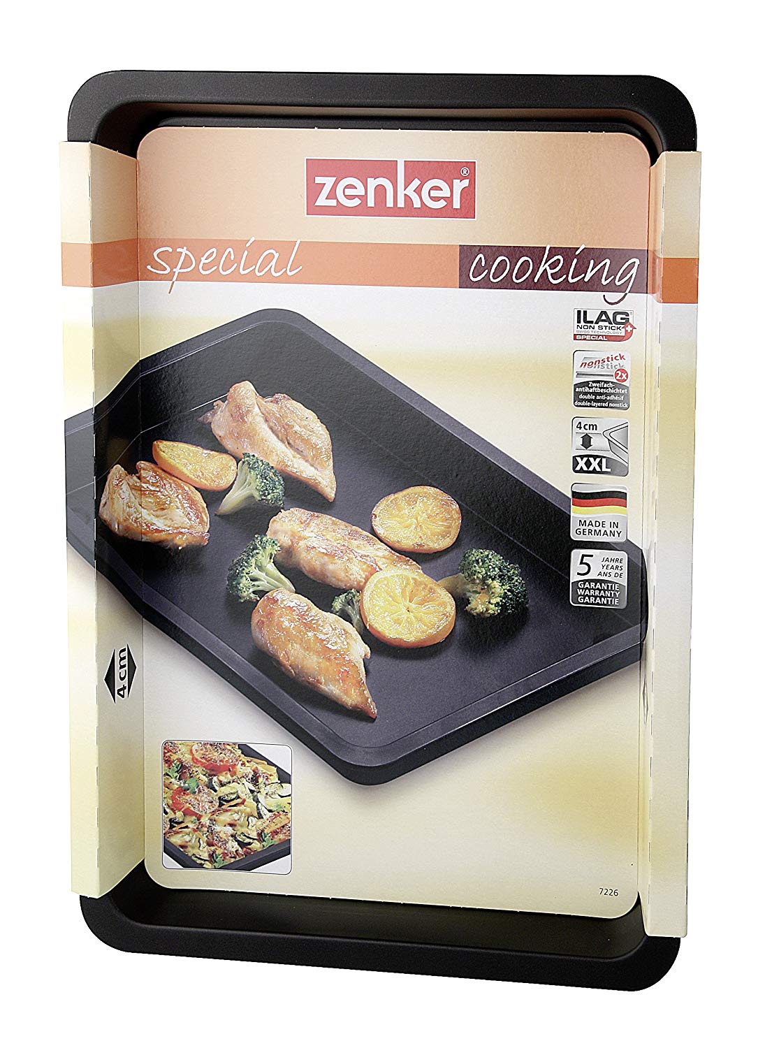 Zenker Special Cooking Frying Proof Dish, Enamel, Black, 42 x 29 x 4 cm - Image 3