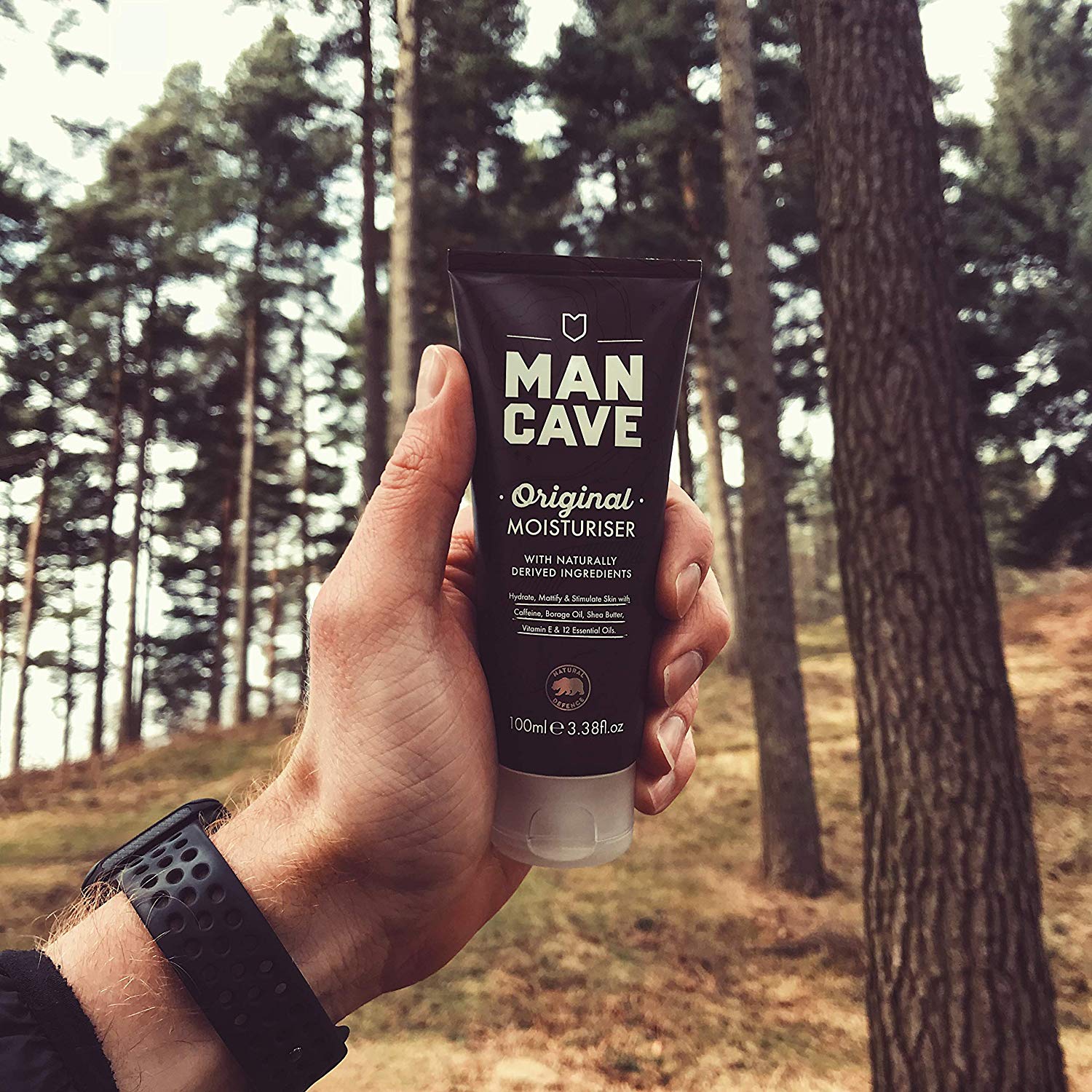 ManCave Natural Caffeine Moisturiser 100ml, Helps Reduce Signs of Fatigue, with UV Absorbers - Image 2