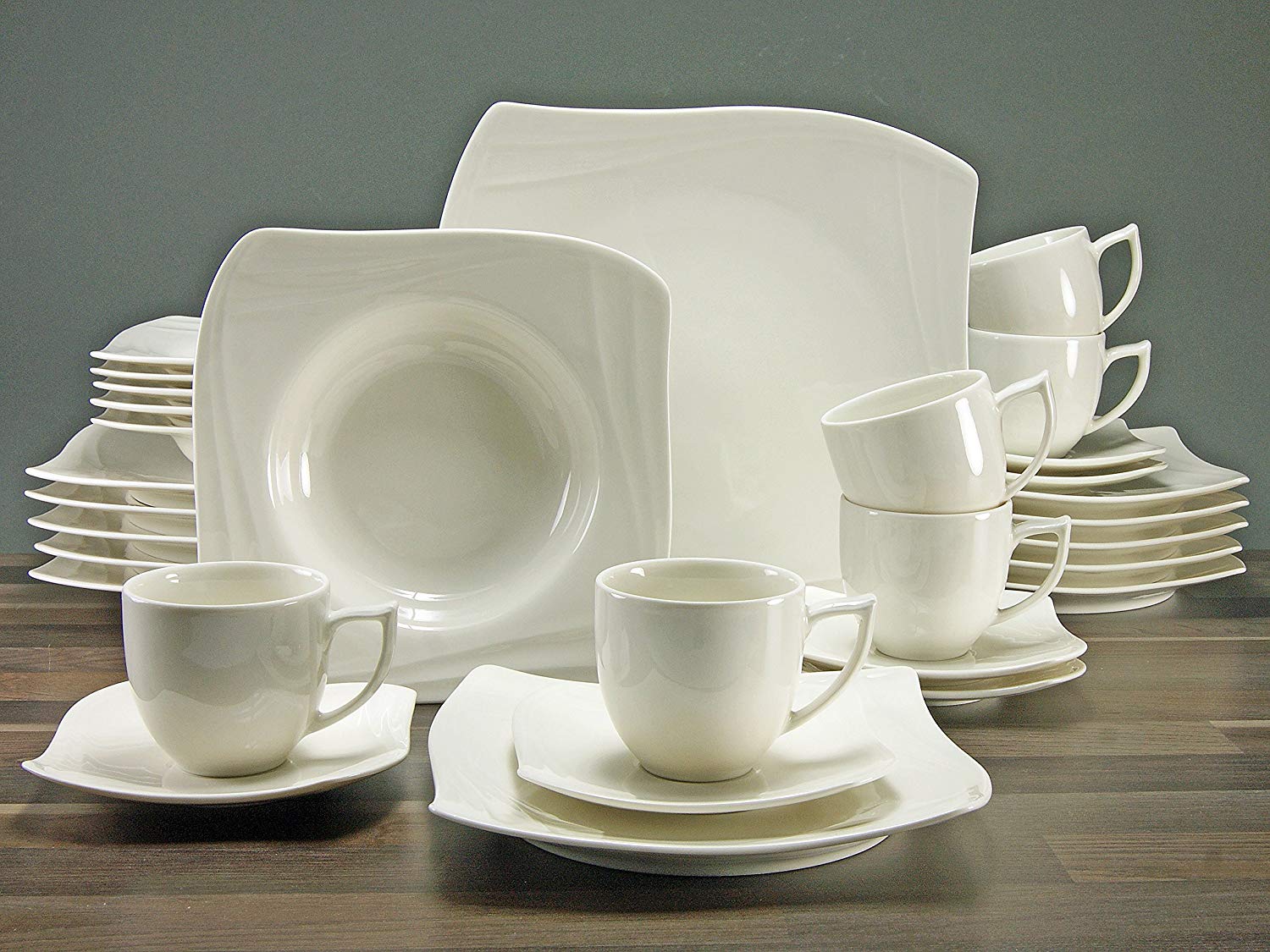 Creatable, 16083, Fine Line, Dinner Ware Set 30 Pieces, Porcelain ...