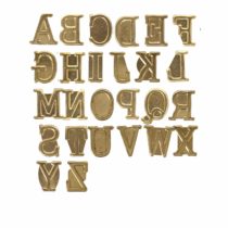 Walnut Hollow 26162 Hot Stamps Alphabet Set 26 kg Upper Case, Gold, 0.63 inches