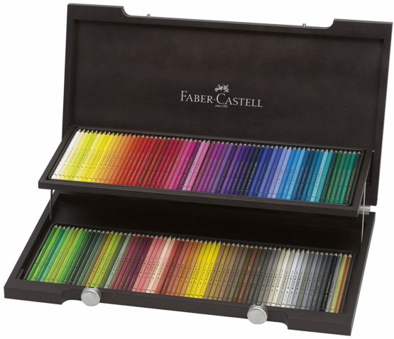 Faber-Castell 120 Polychromos Artist Colour Pencils in Wenge-Stained Wooden Case