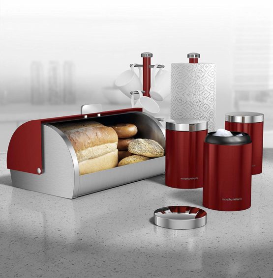 Morphy Richards 974100 Accents 6 Piece Storage Set, Stainless Steel, Red - Image 2