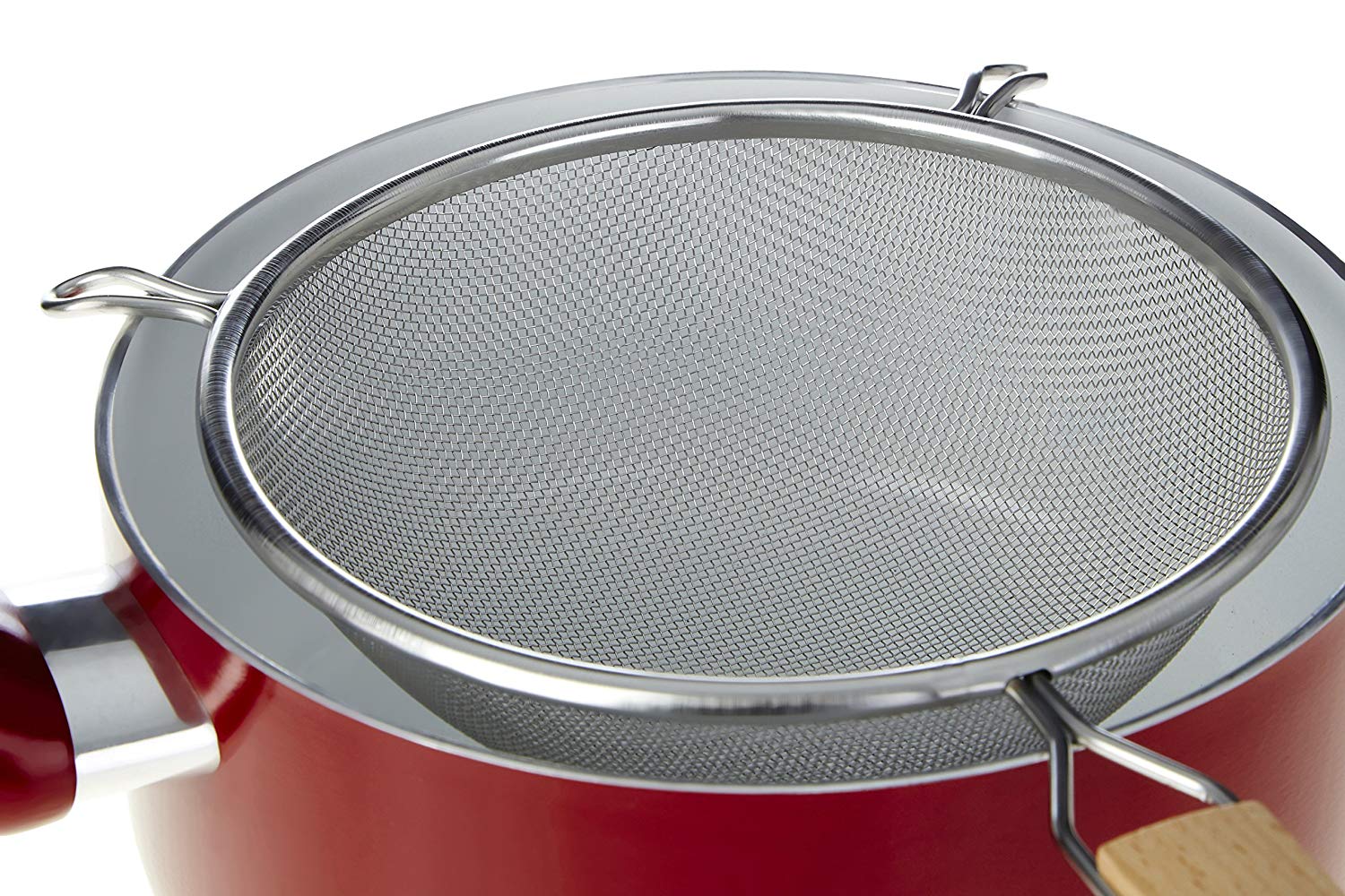 Premier Housewares Sieve with Wooden Handle, Stainless Steel, 24.5 cm, Natural - Image 2
