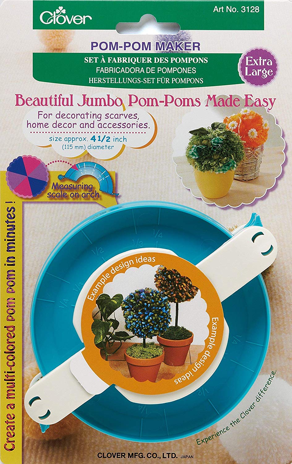 clover 3128 Clover Pom Maker Extra Large, Turquoise/White, 1 - Image 2
