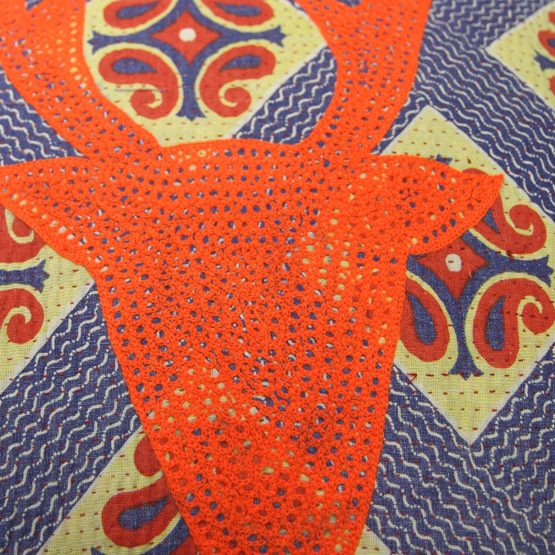 Just Contempo Indian Stag Filled Cushion, Blue, 20x20 inches - Image 2