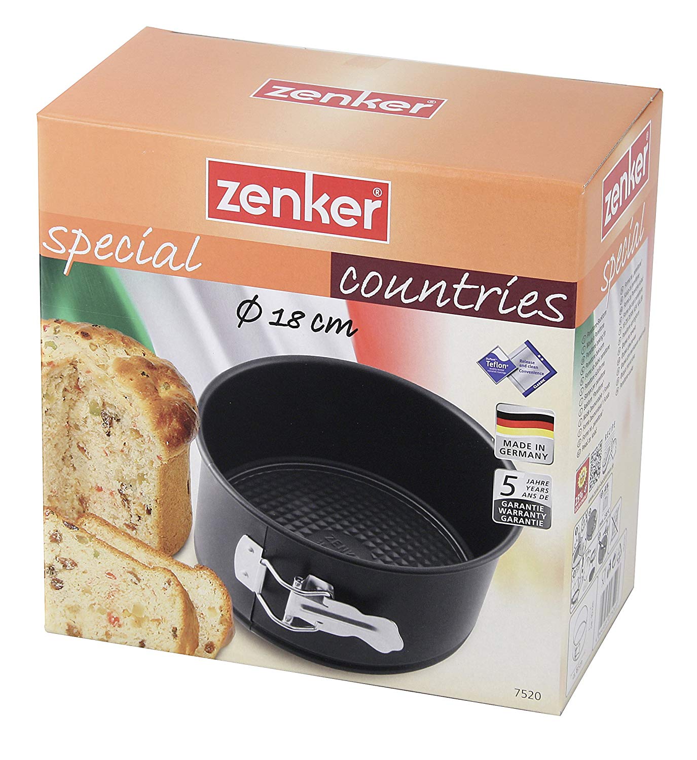 Zenker "Special Countries" Panettone Cake Tin, Stainless Steel, Black, 18.5 x 10 cm, 18.5 x 18.5 x 10 cm - Image 4