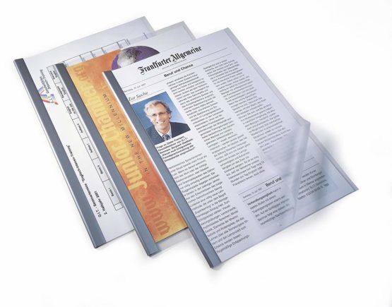 Durable DURALUX A4 Document Folder Blue | Made From High Quality PVC | Extra Wide for Filing Punched Pockets | Pack of 25 - Image 3