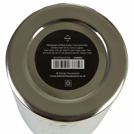 Premier Housewares Wine Cooler - Hammered Stainless Steel - Image 3