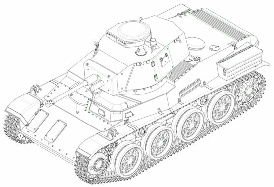 Hobbyboss 1:35 Scale Hungarian Light Tank 43M Toldi III (C40) Assembly Kit - Image 2