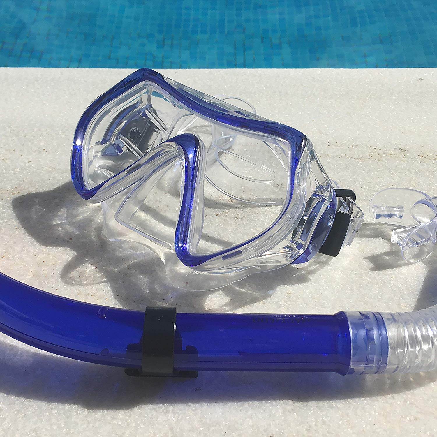 Zoggs Reef Explorer Snorkel and Mask Set, Blue, Adult, 301902, 14 Years+ - Image 4