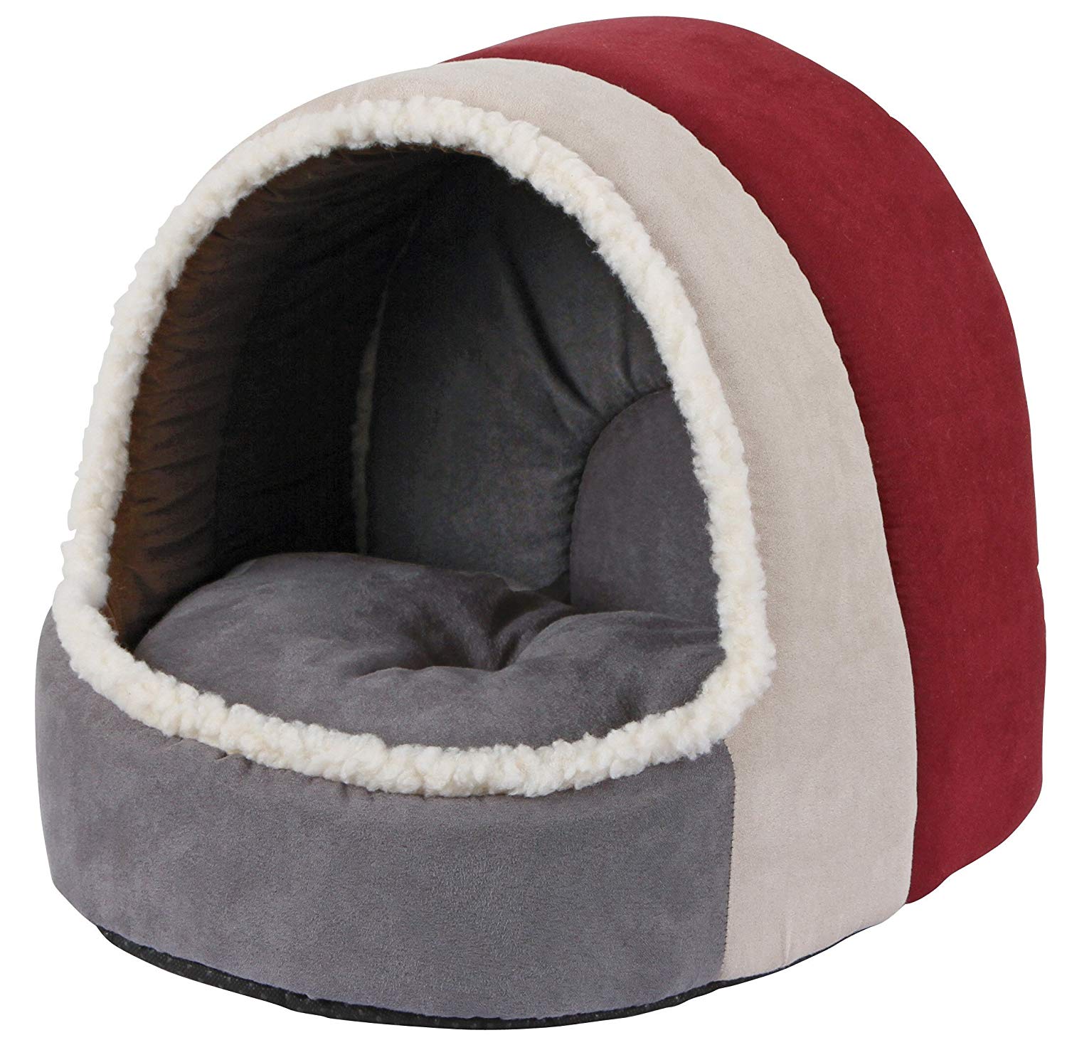 Kerbl Snugly Cave Amelie Suede Look, 35 x 33 x 32 cm, Bordeaux/ Anthracite - Image 4