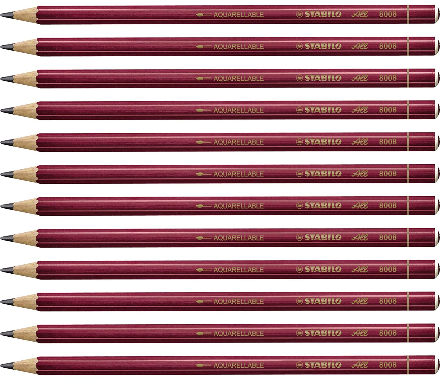 STABILO All - Coloured and Graphite Pencil - Pack of 12 - Graphite, 1 count (Pack of 12)