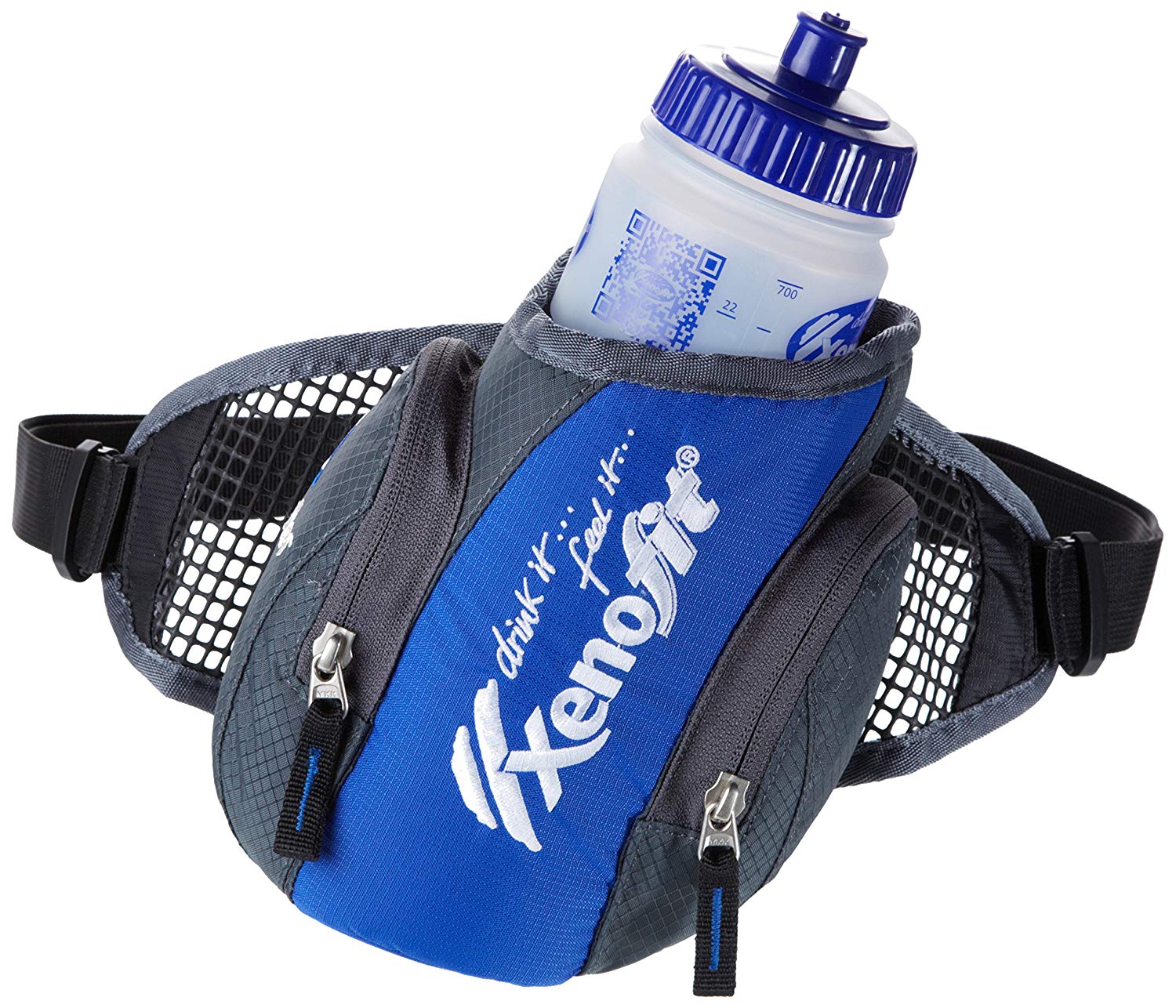 Xenofit Belt with Drinking Bottle 0.7 L, Blue/Granite, 750 ml