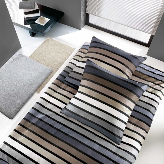 Kleine Wolke"Rimini” Bedding Duvet Cover Set, mako satin, taupe, 155 x 220 cm - Image 2