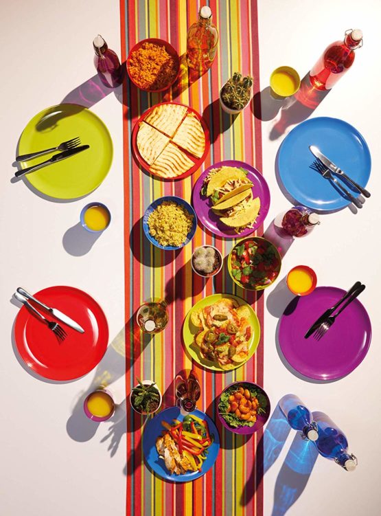Colourworks Melamine Snack Plates, 23 cm, Multi-Colour, Set of Four - Image 3
