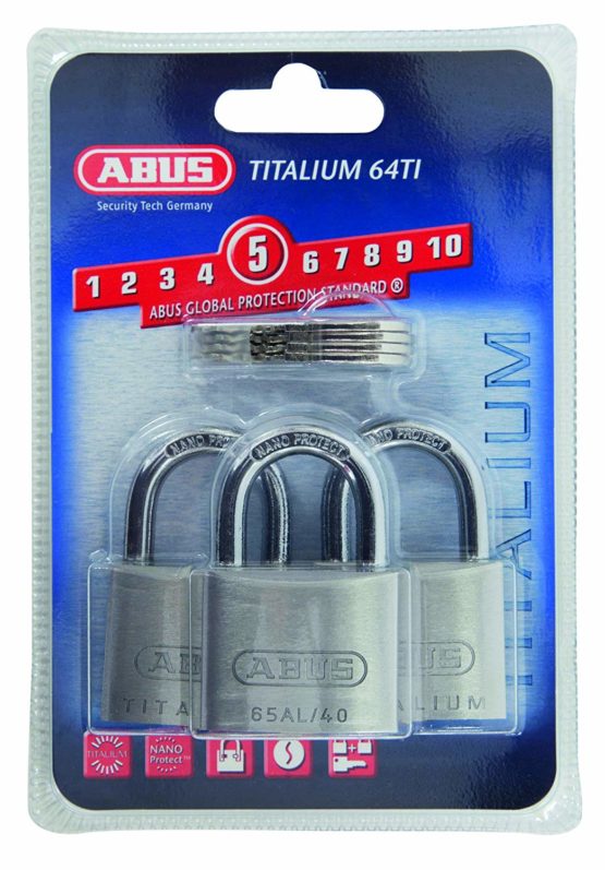 ABUS 64TI/40 40mm Titalium Padlock (Pack of 3)