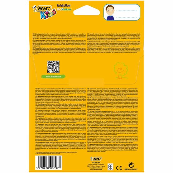 BIC Kids Evolution ECOlutions Colouring Pencils - Assorted Colours, Cardboard Wallet of 18 - Image 2