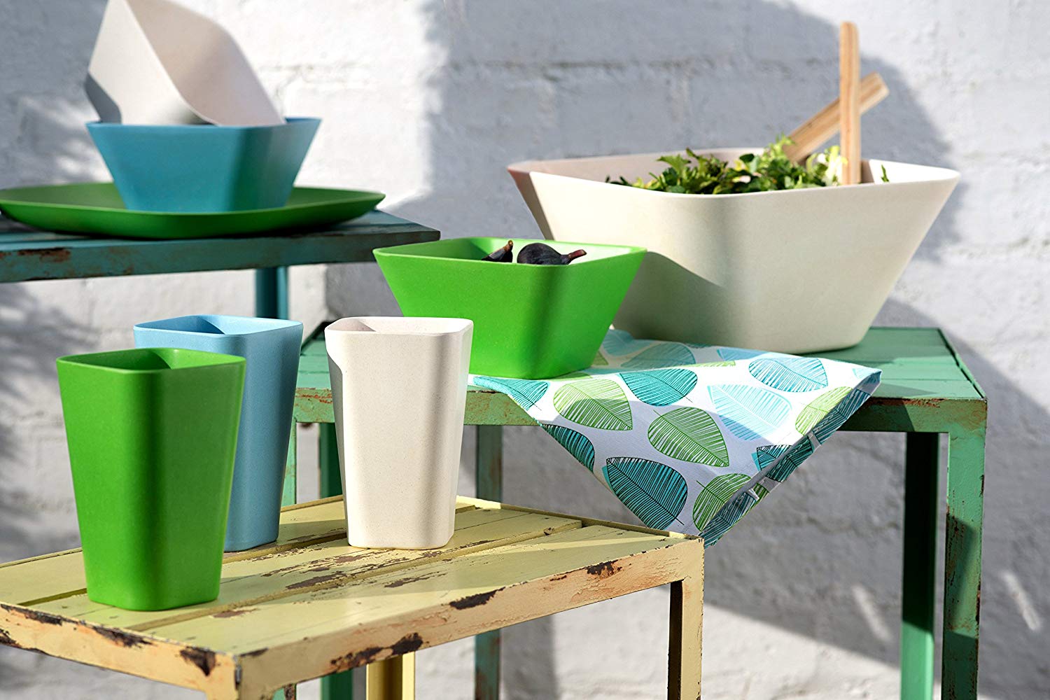 Premier Housewares Leaf Tea Towels - Set of 3, Green - Image 3