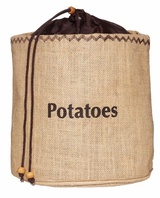Natural Elements Potato Bag with Blackout Lining, Hessian, Brown, 24 x 24 cm