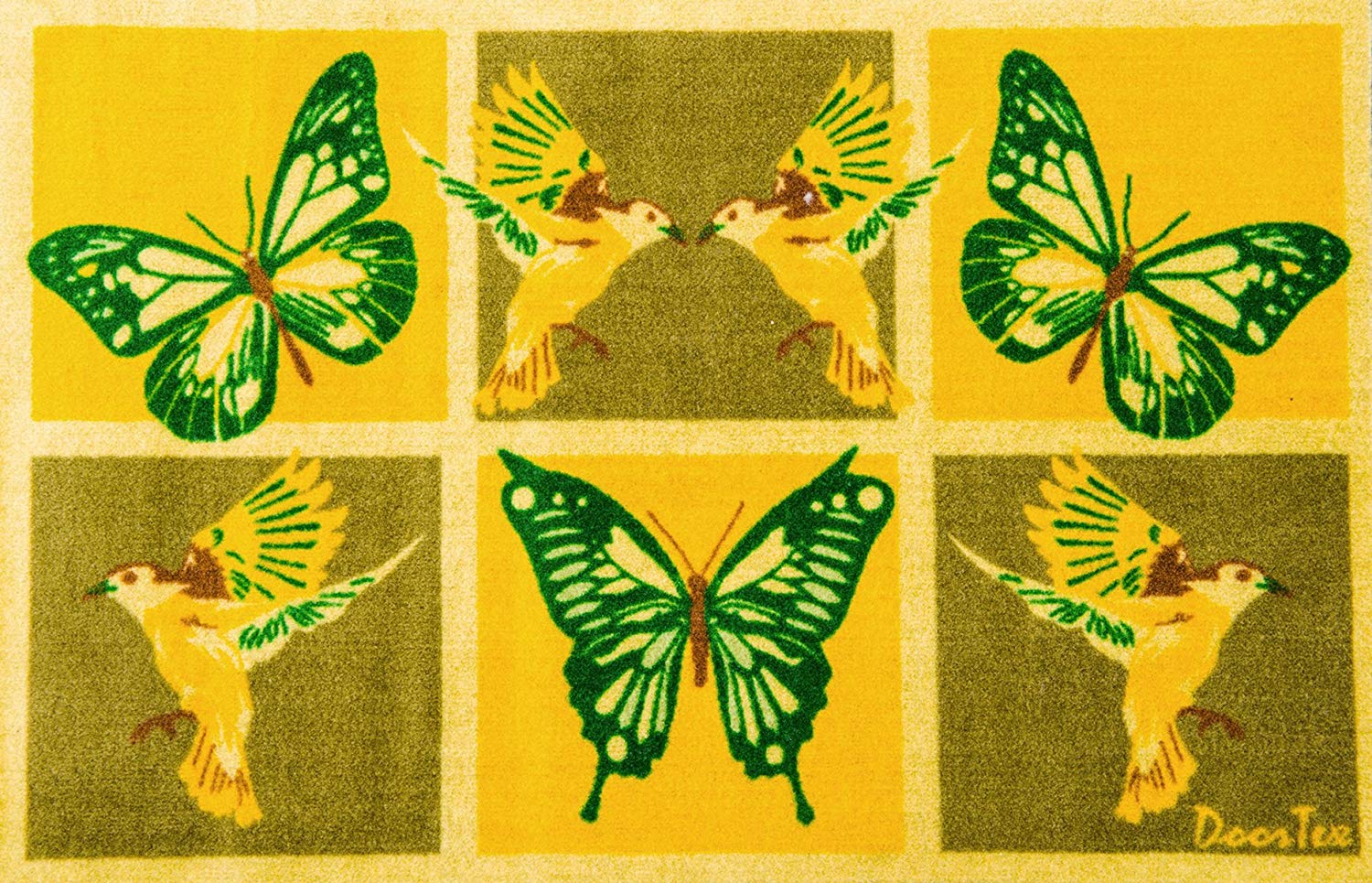 Doortex, Conservatory Runner Mat, Yellow Butterfly Design, 50 x 75 cm (FR4SR2030BY), Multi Coloured, 51 x 76 cm (Runner) - Image 2