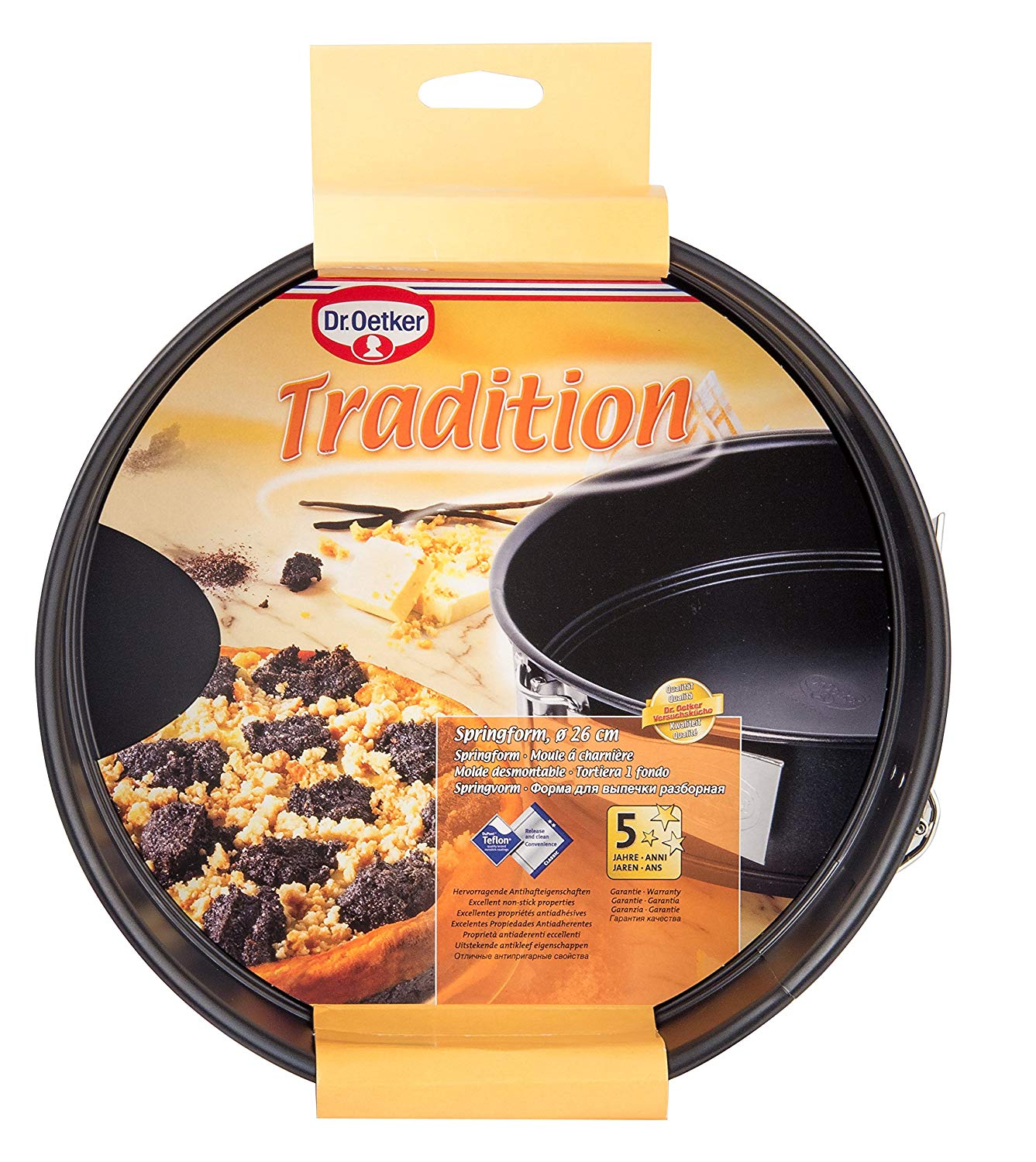 Dr. Oetker Tradition 26 cm Non-Stick Bakeware Springform, Black