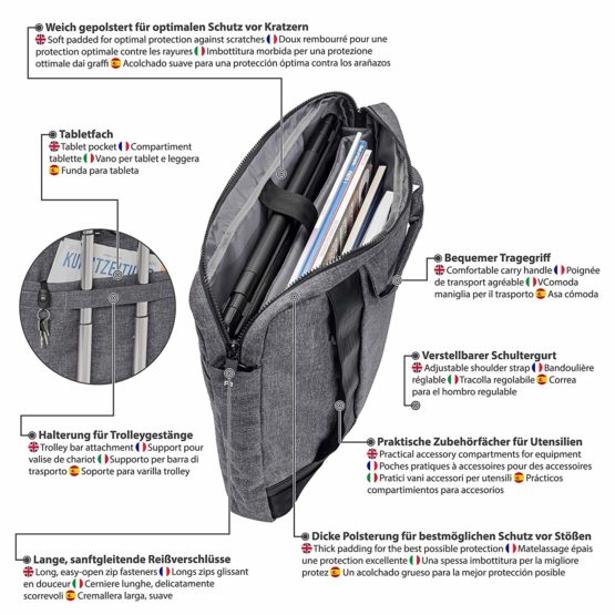 PEDEA Fancy Laptop Bag with Accessory Tray and Shoulder Strap - Image 4