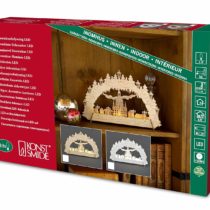Konstsmide 2834-210EE Indoor Decoration Silhouette 3D Battery and Mains Powered Motif in White, 10 LEDs - Warm White, 43.5 cm*5.0 cm*26.0 cm