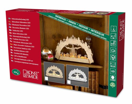 Konstsmide 2834-210EE Indoor Decoration Silhouette 3D Battery and Mains Powered Motif in White, 10 LEDs - Warm White, 43.5 cm*5.0 cm*26.0 cm