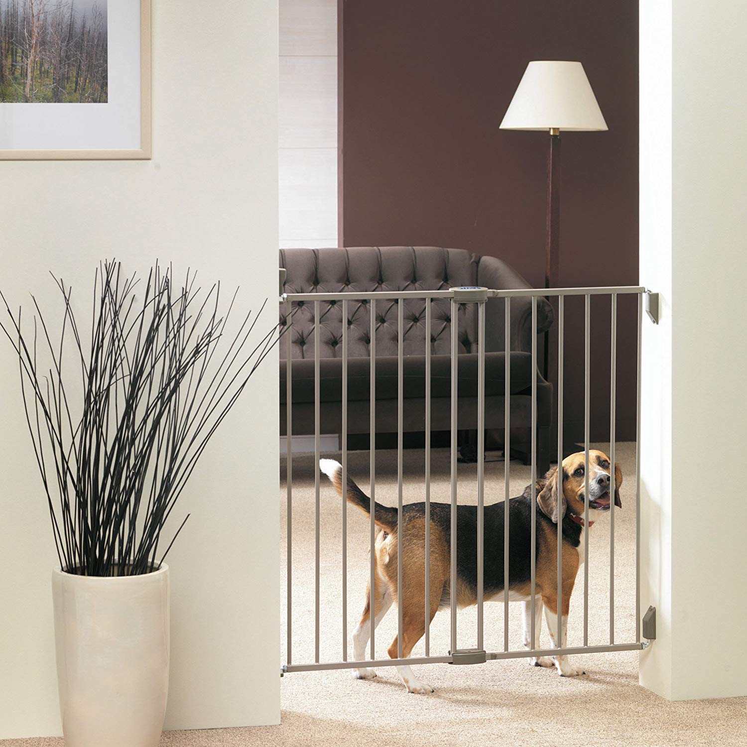 Savic Dog Barrier Gate Indoor Warm Grey - Image 2