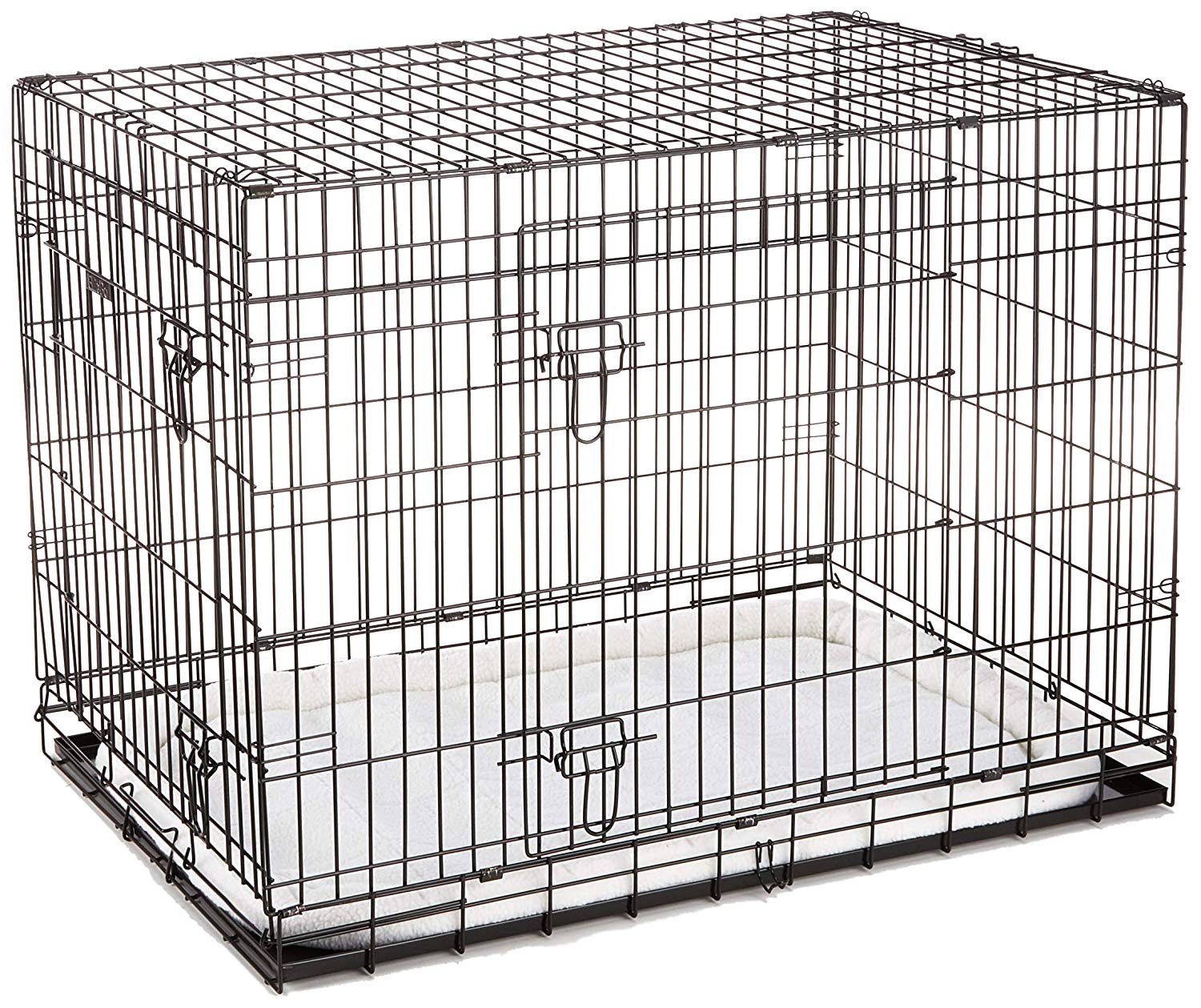 EllieBo Black 42 inch Deluxe XLarge 2 Door Folding Dog Puppy Cage with