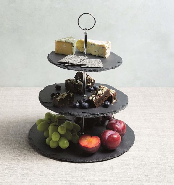 Artesa Cake Stand and Serving Set, Slate, 3 Tier - Image 3