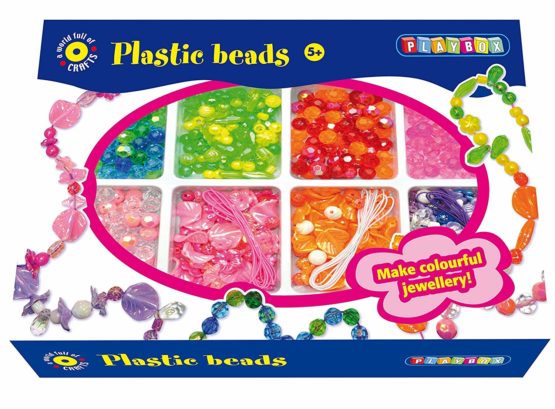 Playbox PBX2470960 2470960 Craft Set Plastic Beads, Multi Color