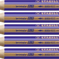 Multi-talented Pencil STABILO woody 3-in-1 Box of 5 Ultramarine